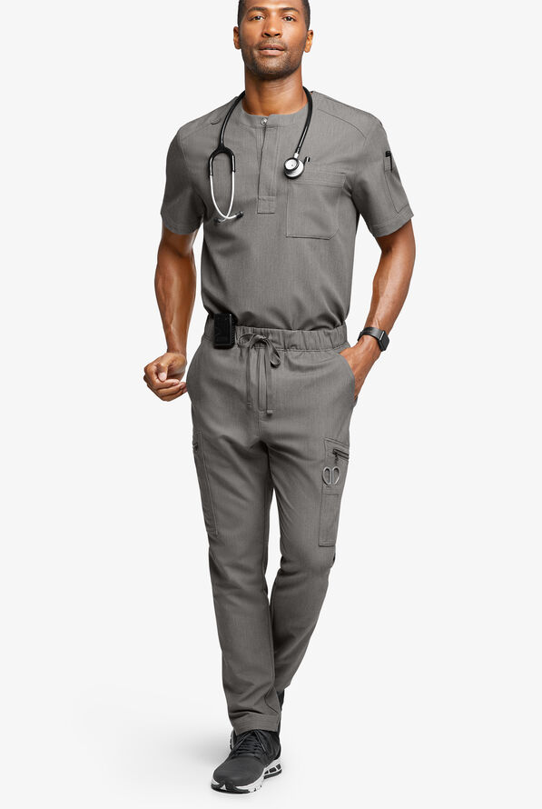 Pantal&oacute;n m&eacute;dico Movement by Butter-Soft STRETCH estilo cargo con 8 bolsillos para hombre - Graphite Heather - 5