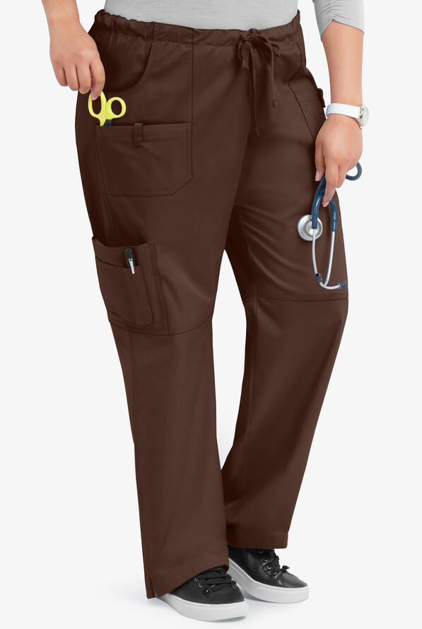 Pantal&oacute;n m&eacute;dico Butter-Soft STRETCH Tall con cord&oacute;n y 10 bolsillos para mujer - Coffee Bean - 4