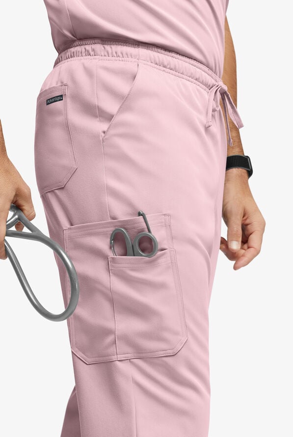 Advantage STRETCH Men's 6-Pocket Cargo Scrub Pants - Light Pink - 2