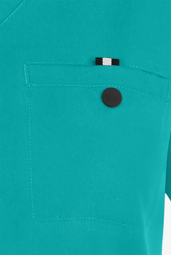 koi Next Gen Ready to Work Women's 1-Pocket STRETCH V-Neck Scrub Top - Teal - 3