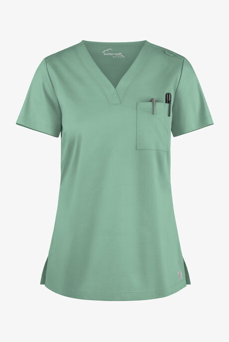Butter-Soft STRETCH Women's 2-Pocket V-Neck Tuck-In Scrub Top