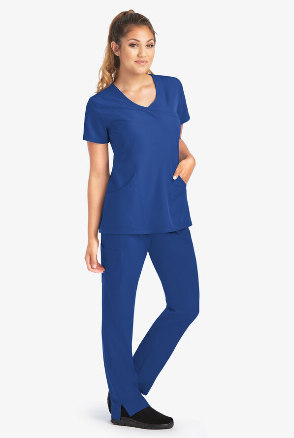 Skechers by Barco Reliance Women's 3-Pocket STRETCH Mock Wrap Scrub Top - Galaxy - 3