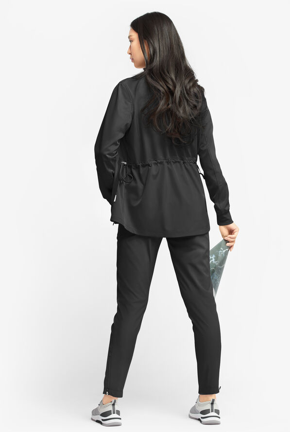 Chaqueta médica ajustable WhisperLite Eris con cremallera y 5 bolsillos para mujer - Black - 4