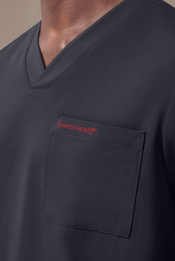 Camisa médica Hypothesis (RED) Omni V con cuello en V y 1 bolsillo para hombre - Pewter - 2