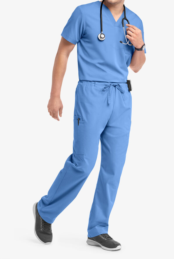 Pantal&oacute;n m&eacute;dico unisex Butter-Soft Core by UA&trade; estilo cargo con cord&oacute;n y 4 bolsillos - Nuevo y Mejorado - Ceil Blue - 6