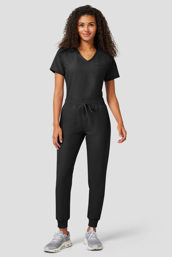 Cherokee Workwear Originals Ultra Women's 5-Pocket Drawstring Jogger Scrub Pants - Black - 6