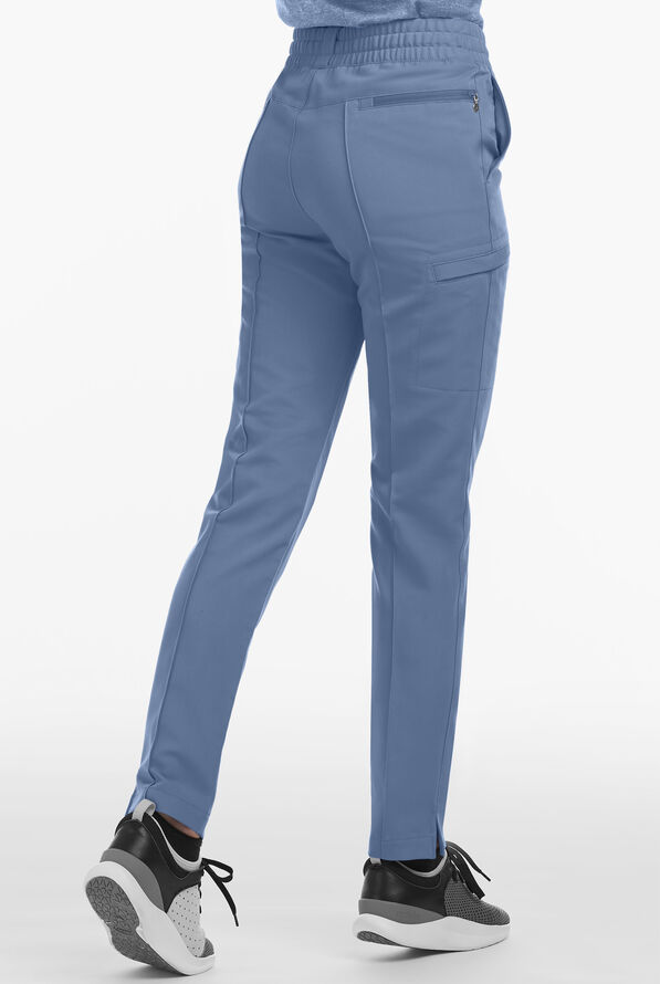 Movement by Butter-Soft Capricorn Women’s 7-Pocket Skinny Pintuck Scrub Pants - Blue Horizon - 2