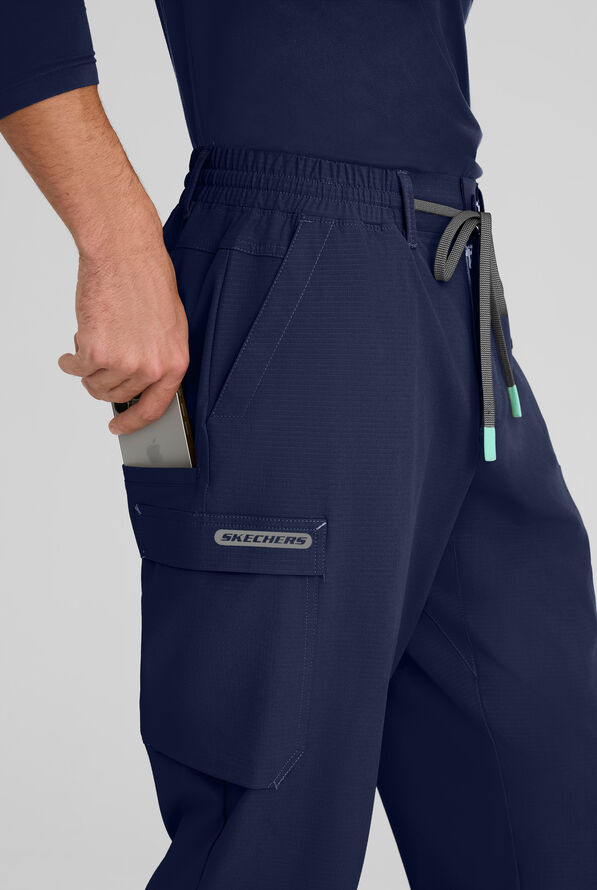 Pantal&oacute;n m&eacute;dico Skechers by Barco MotionTech Station Terrain STRETCH estilo cargo con piernas rectas y 6 bolsillos para hombre - Navy - 2