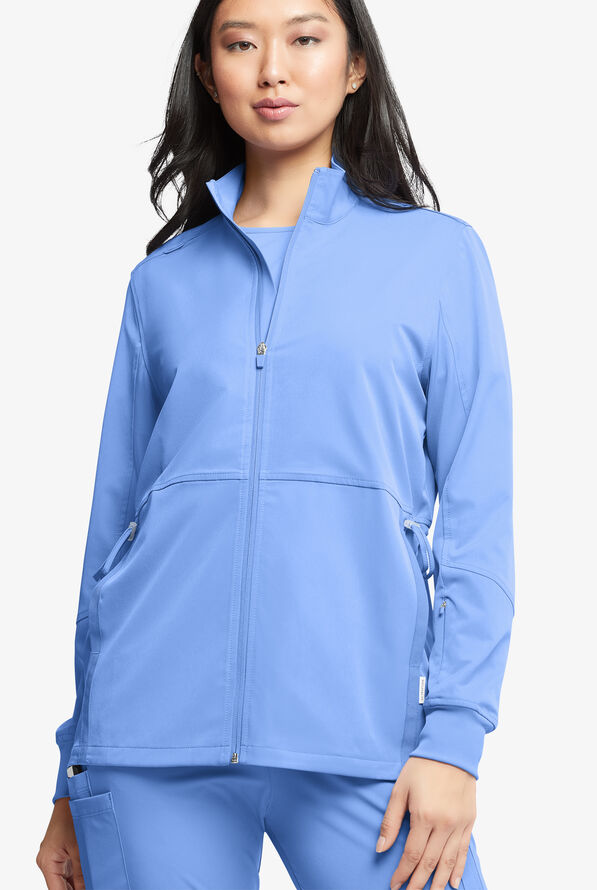 Chaqueta médica ajustable WhisperLite Eris con cremallera y 5 bolsillos para mujer - Ceil Blue - 5