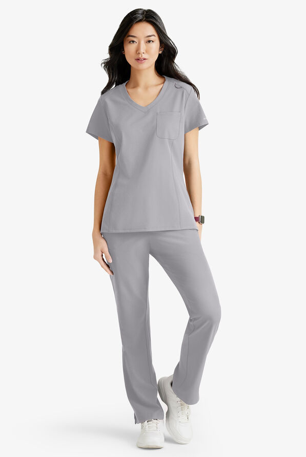 Blusa médica Skechers by Barco Dignity STRETCH con cuello en V y 1 bolsillo para mujer - Moonstruck - 2