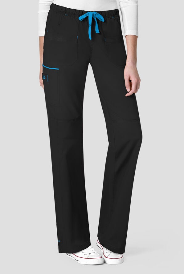 Wink Scrubs WonderFLEX Joy Cargo Scrub Pants - Petite - Black - 1