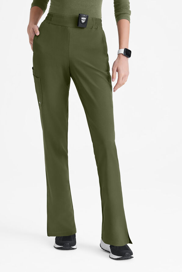 Grey's Anatomy by Barco Evolve STRETCH Cosmo Women's 6-Pocket Cargo Scrub Pants - Olive - 1