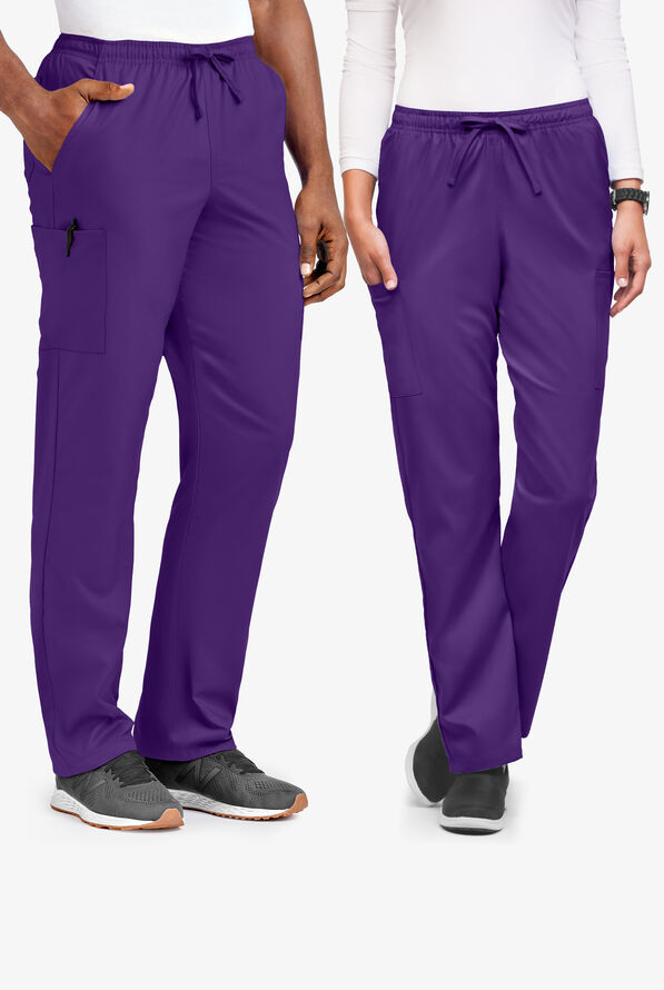 UA Flex2 Unisex 6-Pocket Pull-On Cargo STRETCH Scrub Pants - Grape - 1