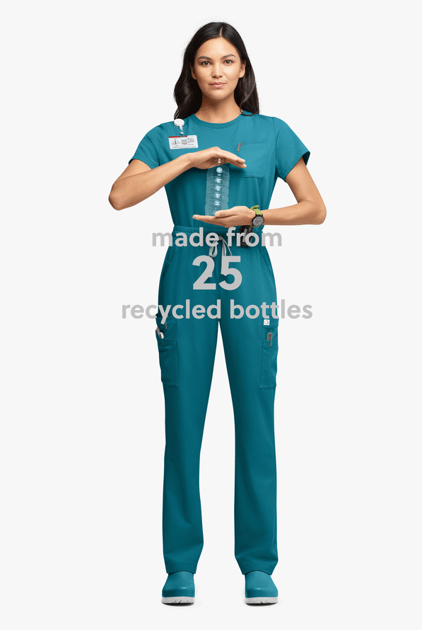 Pantalón médico ReSurge Topaz con cordón ajustable y 11 bolsillos para mujer - Caribbean Blue - 6