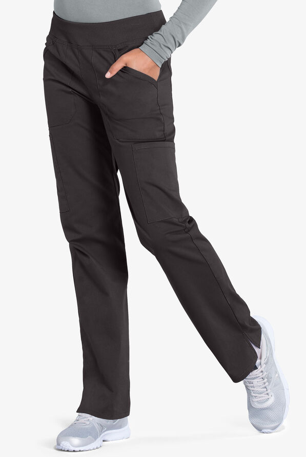 Cherokee Workwear Professionals Women's 6-Pocket STRETCH Pull-On Scrub Pants - Tall - Pewter - 1