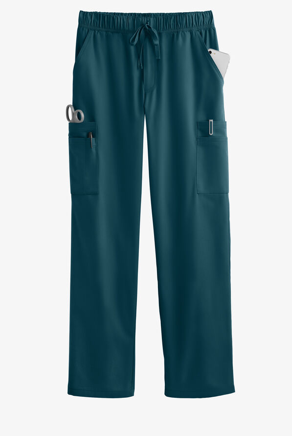 Butter-Soft Originals Men's 9-Pocket Straight Leg Cargo Scrub Pants - Caribbean Blue - 1