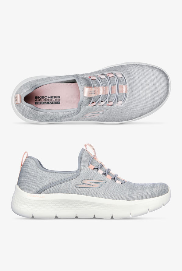 Skechers Performance Women's Go Walk Flex Lucy Gray Athletic Lace Up Nursing Shoes - Gray - 1