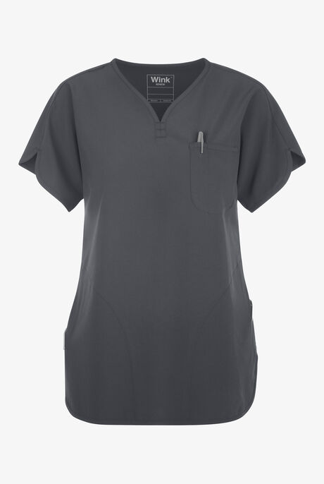 Wink Renew Women's 3-Pocket STRETCH Dolman Notch Sleeve Y-Neck Scrub Top