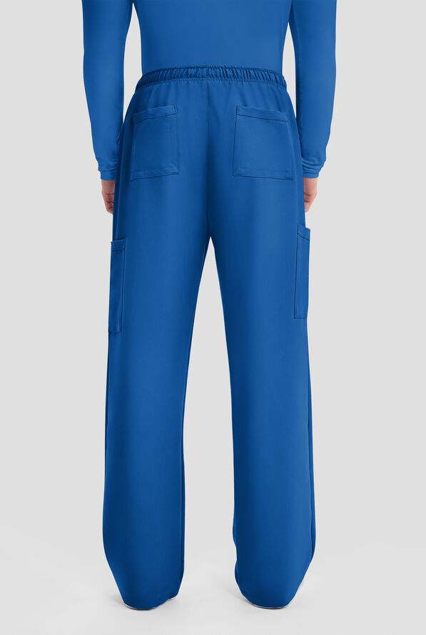 Cherokee Workwear Originals Ultra Men's 6-Pocket Straight Leg Drawstring Cargo Scrub Pants - Royal - 3