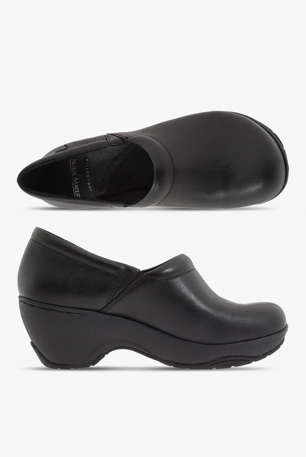 Nurse Mates Women's Bryar Leather Nursing Clogs - Black Leather - 1