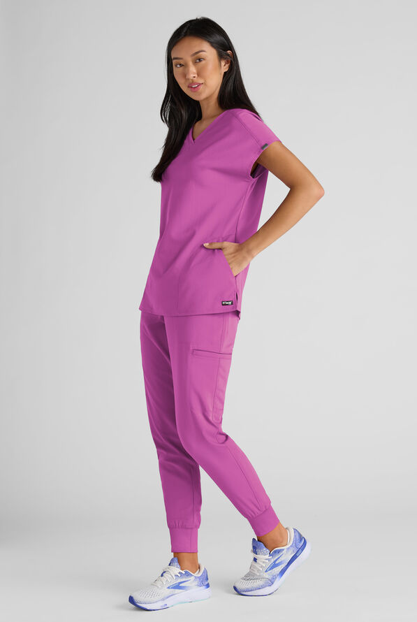 Grey's Anatomy by Barco Emerge Rylee Women's 6-Pocket STRETCH Mid Rise Jogger Scrub Pants - Mystic Orchid - 7