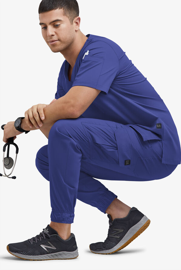 Butter-Soft STRETCH Men's 7-Pocket Cargo Jogger Scrub Pants - Galaxy - 4