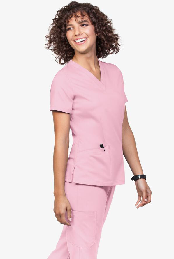 Tafford Active STRETCH Women's 5-Pocket Jogger Scrub Set - Pink Peony - 3