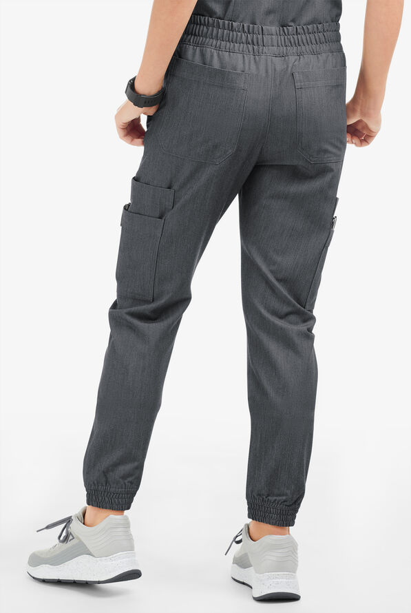 Movement by Butter-Soft Cephei Women's 11-Pocket Jogger Scrub Pants - Charcoal Heather - 3
