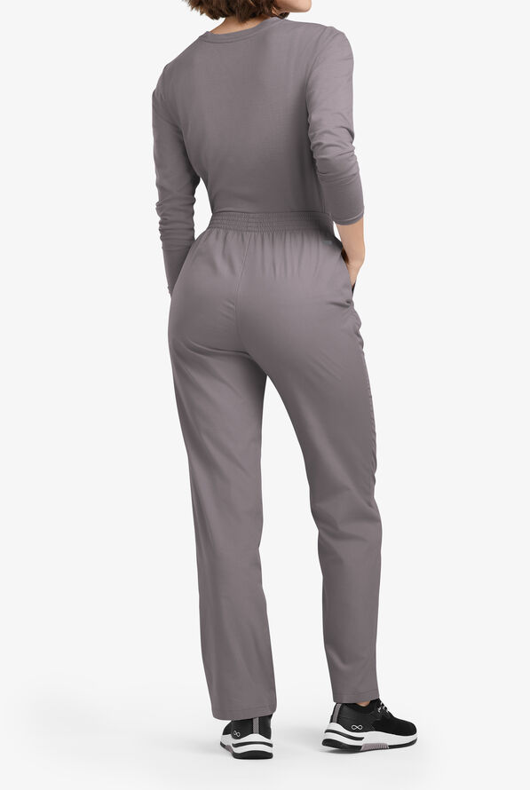 Butter-Soft Originals Women's 2-Pocket High Waisted Straight Leg Scrub Pants - Grey Stone - 3