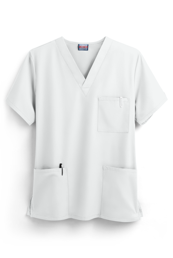 Cherokee Workwear Unisex 3-Pocket V-Neck Scrub Top - White - 1