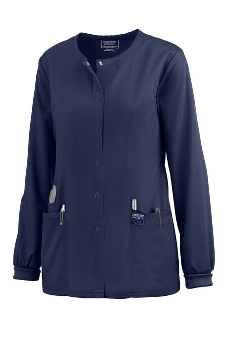 Chaqueta médica Cherokee Workwear Revolution con botones a presión y 3 bolsillos para mujer