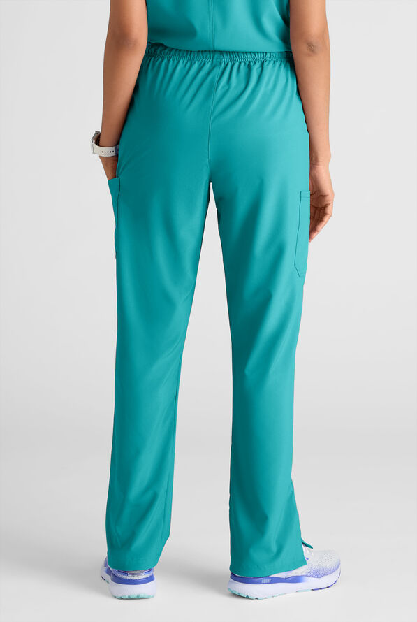 Easy STRETCH Eden Women's 4-Pocket Drawstring Scrub Pants - Petite - Teal - 2