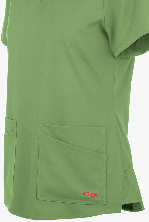 Blusa m&eacute;dica Grey&rsquo;s Anatomy Spandex STRETCH con cuello en V y 4 bolsillos para mujer - Sweet Basil - 4