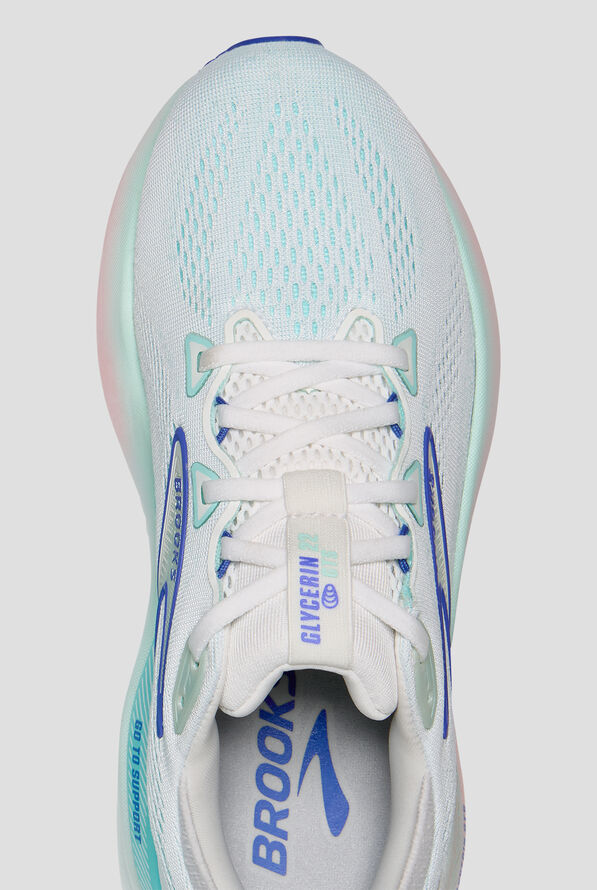 Brooks Women's Glycerin GTS 22 White/Limpet Shell/Amparo Blue Athletic Lace Up Shoes - null - 2