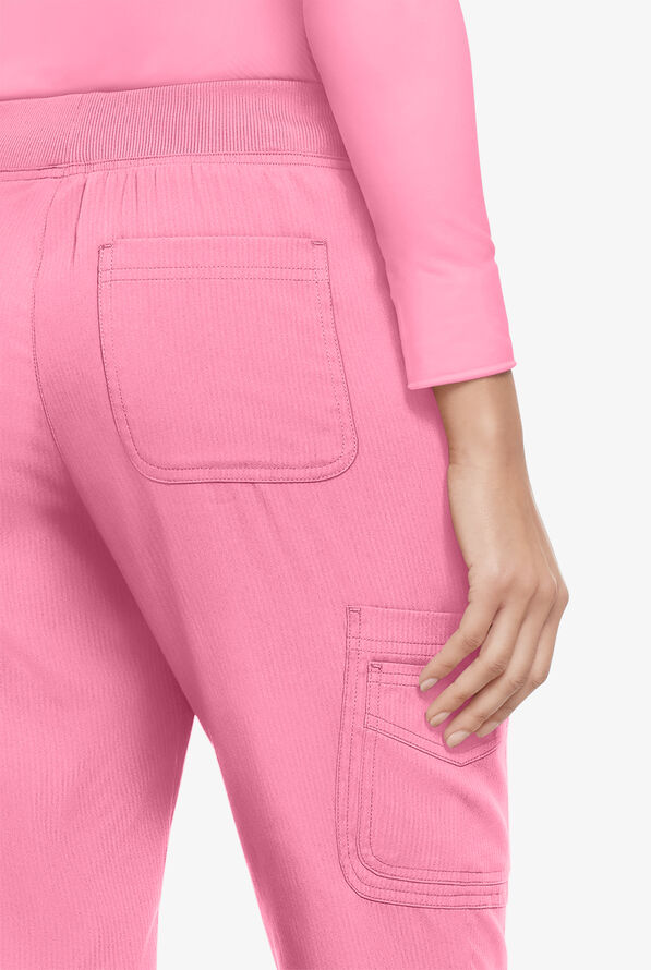 koi Lite™ Fierce Women's 6-Pocket Cargo Jogger Scrub Pants - Peony Pink - 3