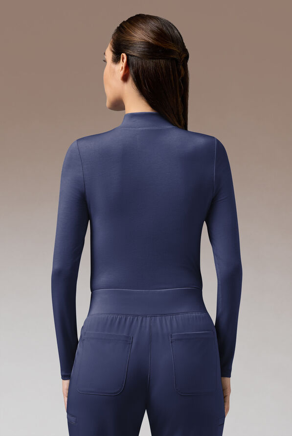 Camiseta médica manga larga Hypothesis Inner K STRETCH de punto tejido con cuello de imitación para mujer - Navy - 4