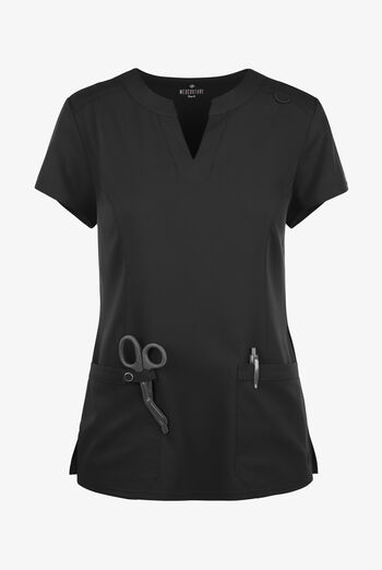 Blusa m&eacute;dica Med Couture Touch STRETCH con cuello mao en V y 2 bolsillos para mujer
