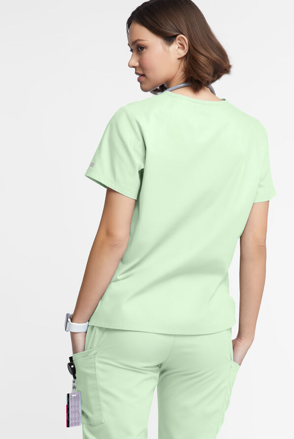 Butter-Soft Originals Women's 2-Pocket V-Neck Scrub Top - Sea Glass - 3