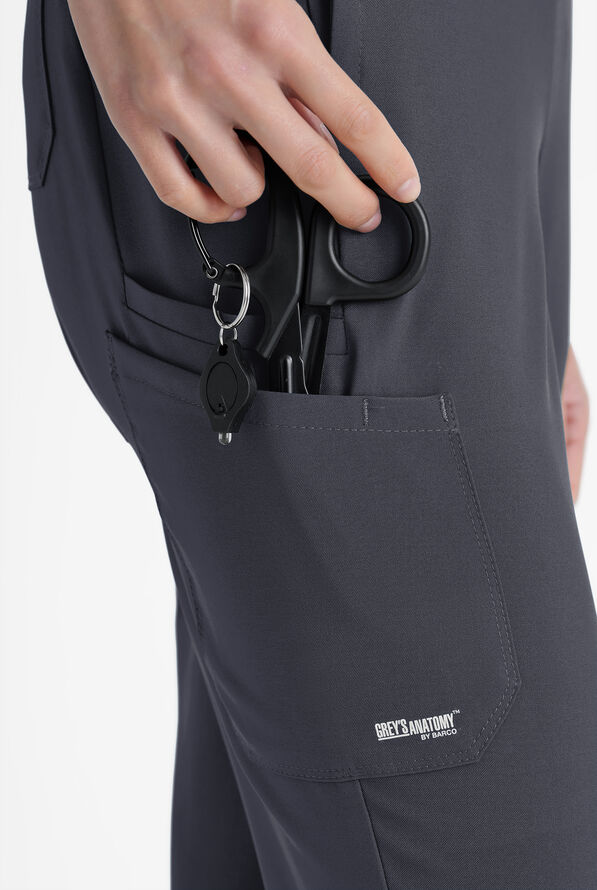 Pantalón médico Grey's Anatomy by Barco Evolve STRETCH Cosmo estilo cargo con 6 bolsillos para mujer - Steel Gray - 2
