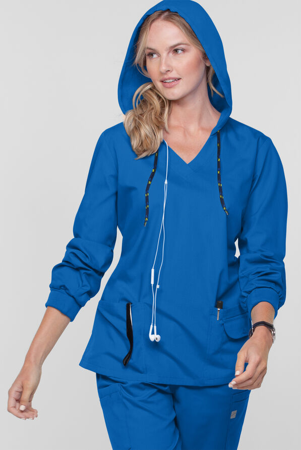 Butter-Soft Core Women's 4-Pocket Pullover Hoodie - Royal - 3