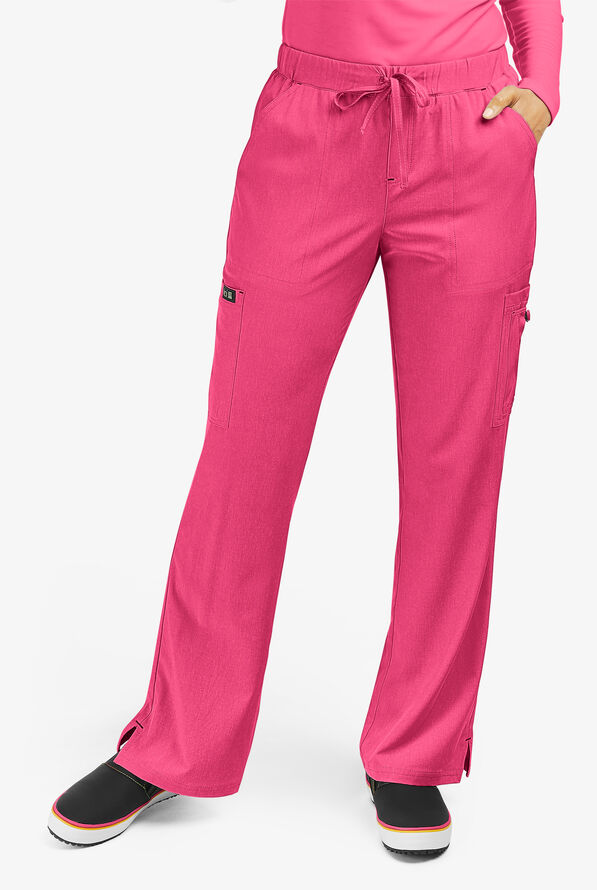 Pantalón médico koi Basics Holly petite estilo cargo con 8 bolsillos para mujer - Heather Pink Lemonade - 1