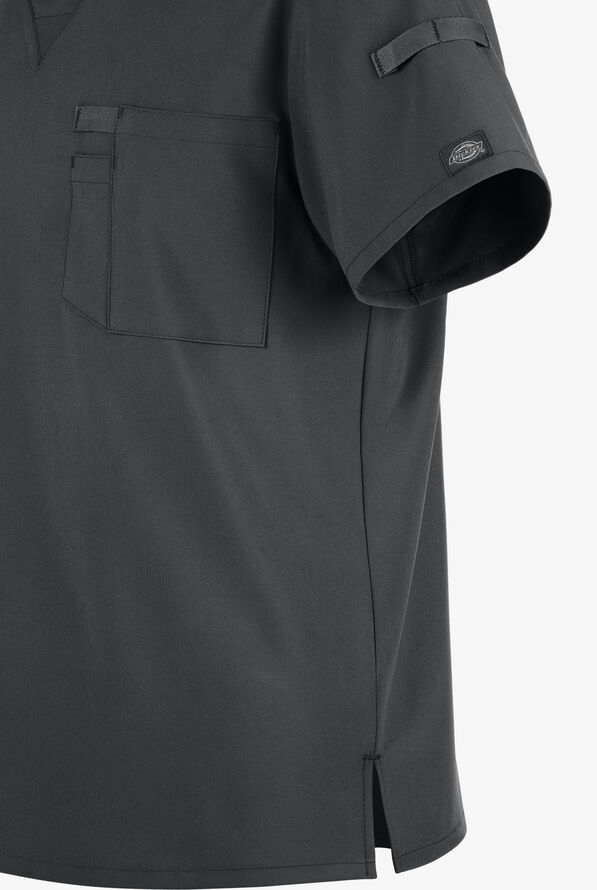 Dickies EDS Essentials Men's 1-Pocket STRETCH V-Neck Scrub Top - Pewter - 4