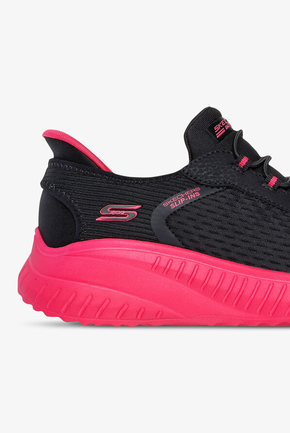 Skechers Bobs Women's SLIP-INS Sport Squad Chaos Black/Hot Pink