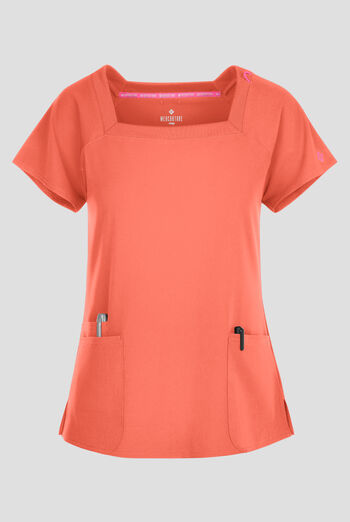 Blusa m&eacute;dica Med Couture Amp STRETCH con cuello cuadrado y 3 bolsillos para mujer