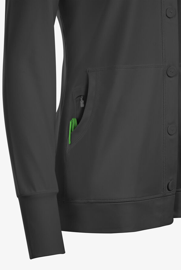 Healing Hands Becca Women's 3-Pocket Scrub Jacket - Black - 4