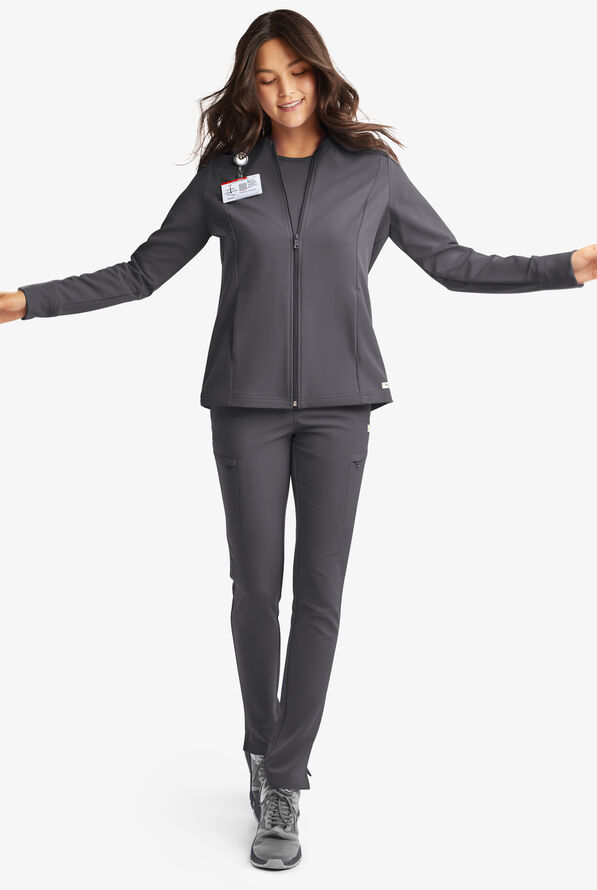 Pantal&oacute;n m&eacute;dico Butter-Soft Petite con piernas delgadas y 7 bolsillos para mujer **Ligeramente IRREGULAR** - Pewter - 5