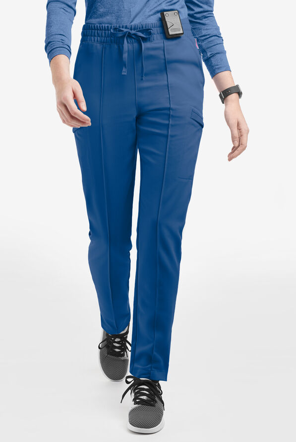Movement by Butter-Soft Capricorn Women’s 7-Pocket Skinny Pintuck Scrub Pants - Royal - 1