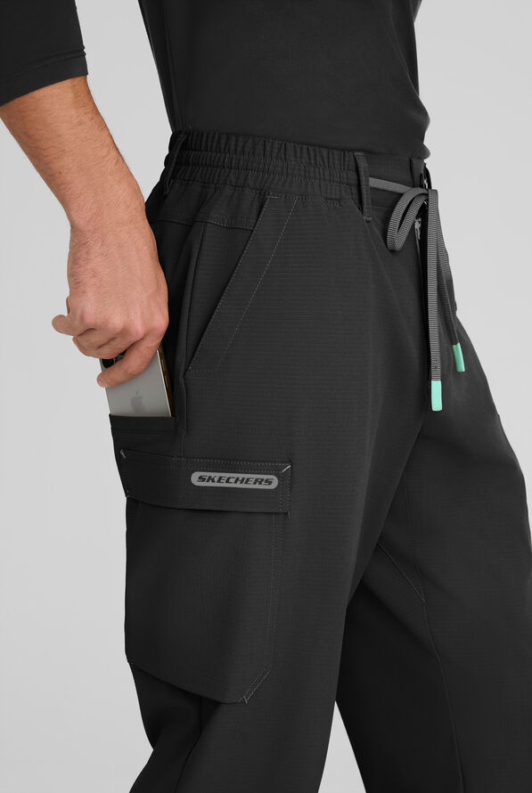 Pantal&oacute;n m&eacute;dico Skechers by Barco MotionTech Station Terrain STRETCH estilo cargo con piernas rectas y 6 bolsillos para hombre - Black - 2