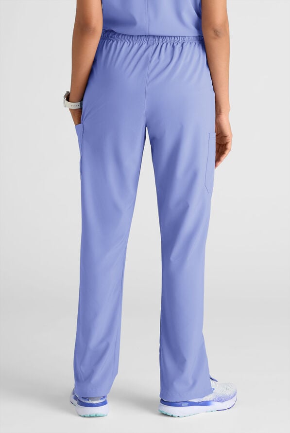 Easy STRETCH Eden Women's 4-Pocket Drawstring Scrub Pants - Petite - Ceil Blue - 2