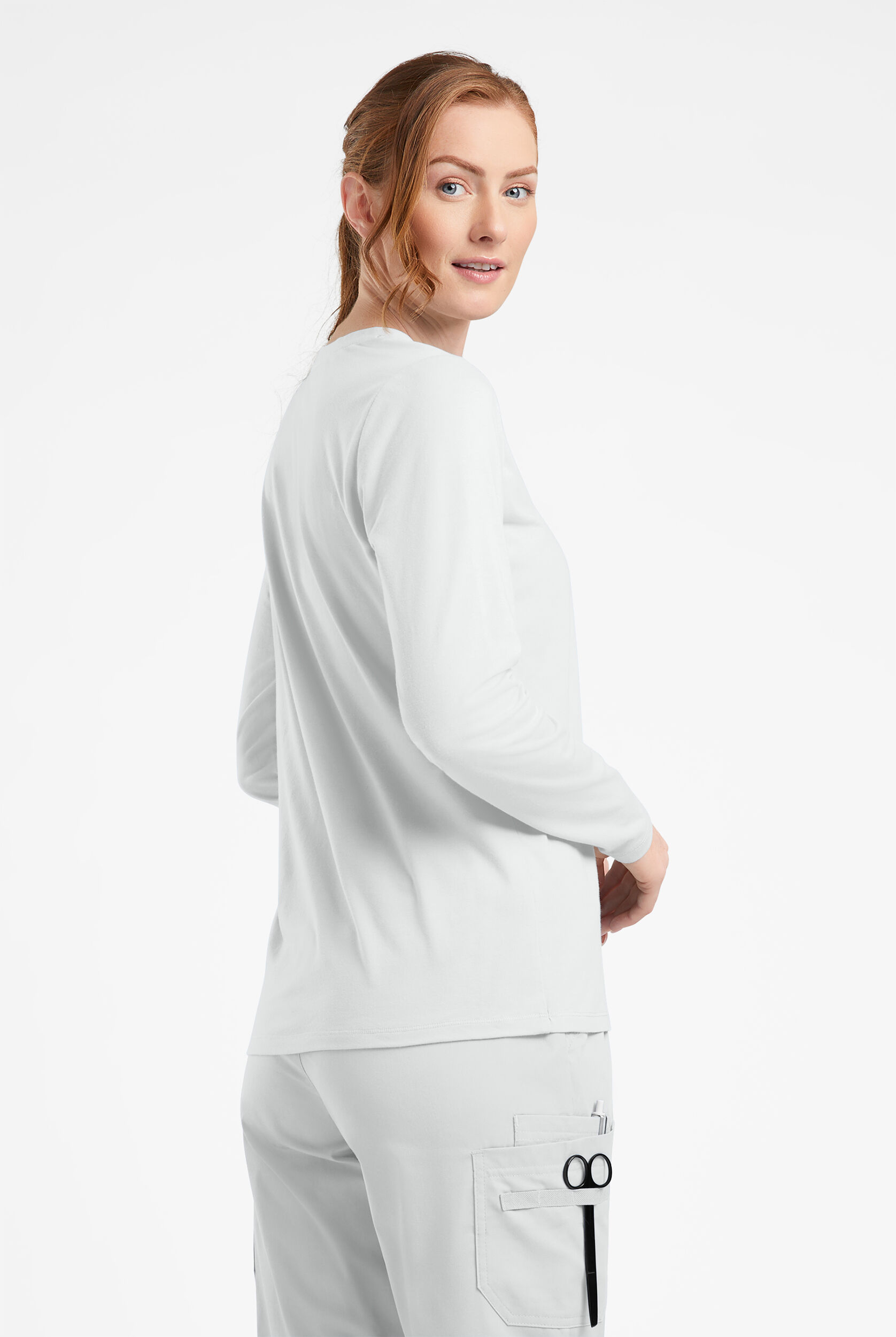 Kiraku CR144 Knit Shirt, Unisex with Piping for Nursing Care